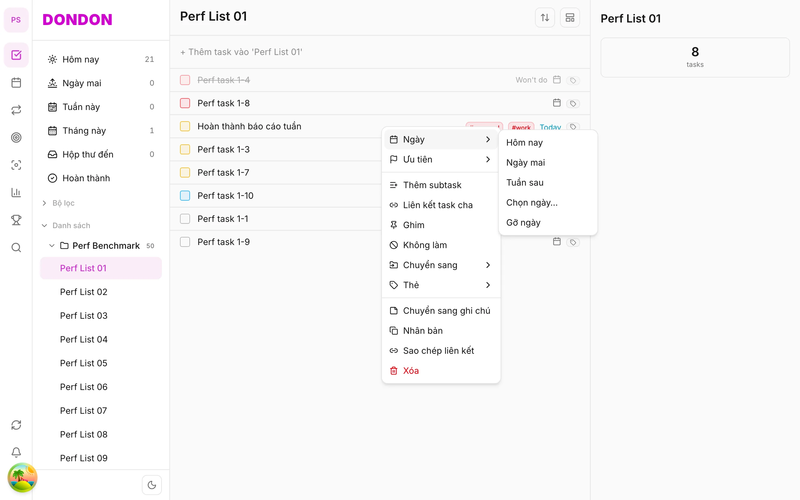 Lặp lại task trên app (Premium)